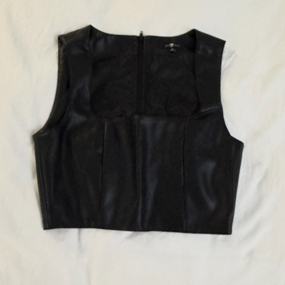 7 For All Mankind Leather Top